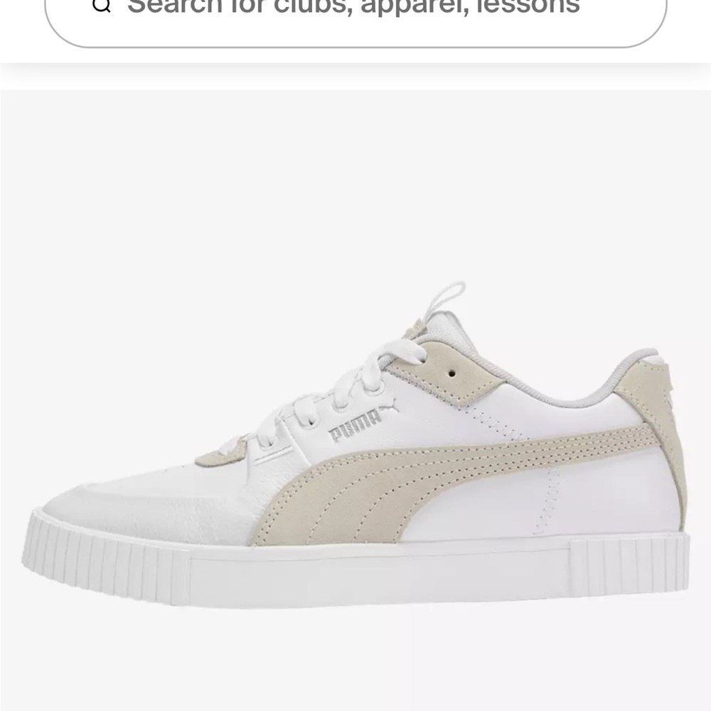 Puma Classic White and Beige Sneakers